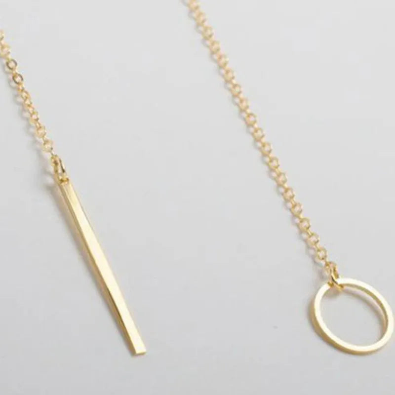 Minimalist Unique Round Circle Bar Pendant