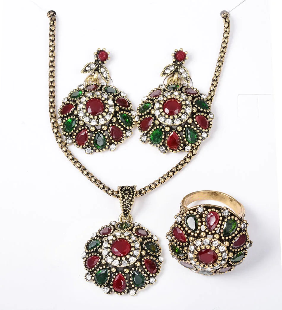 Bohemian Vintage Rhinestone Necklace Sets