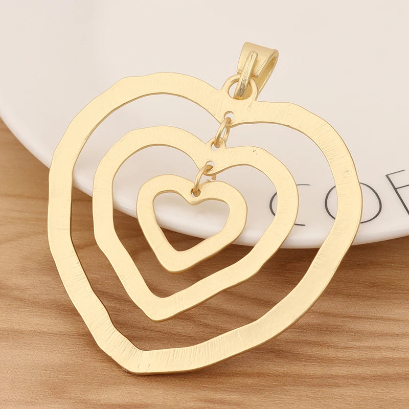 Hollow Open Hearts Charms Pendants