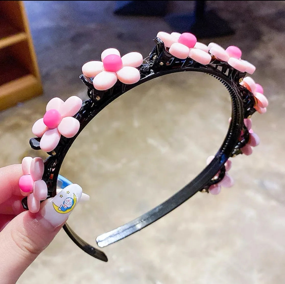 Cute Flower Cartoon Braided Hair Band