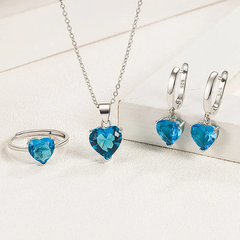 Heart Zircon Jewellery Sets