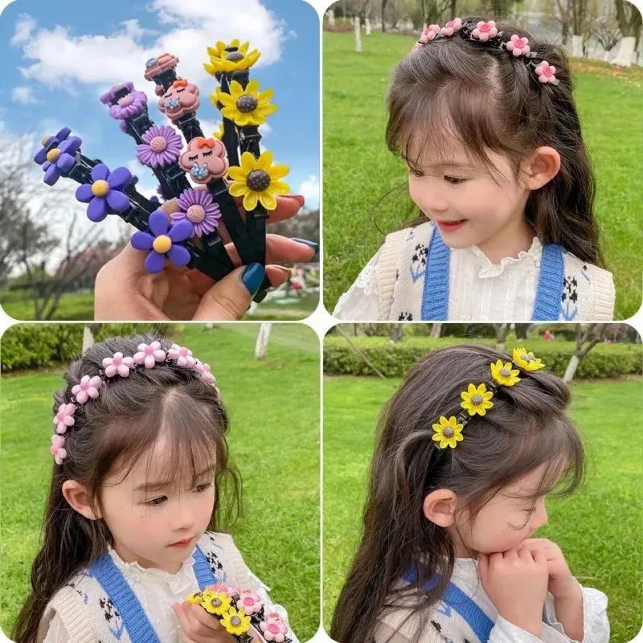 Cute Flower Cartoon Braided Hair Band