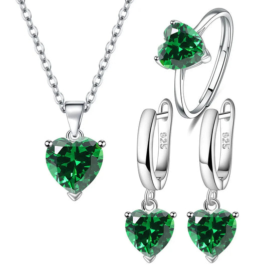 Heart Zircon Jewellery Sets