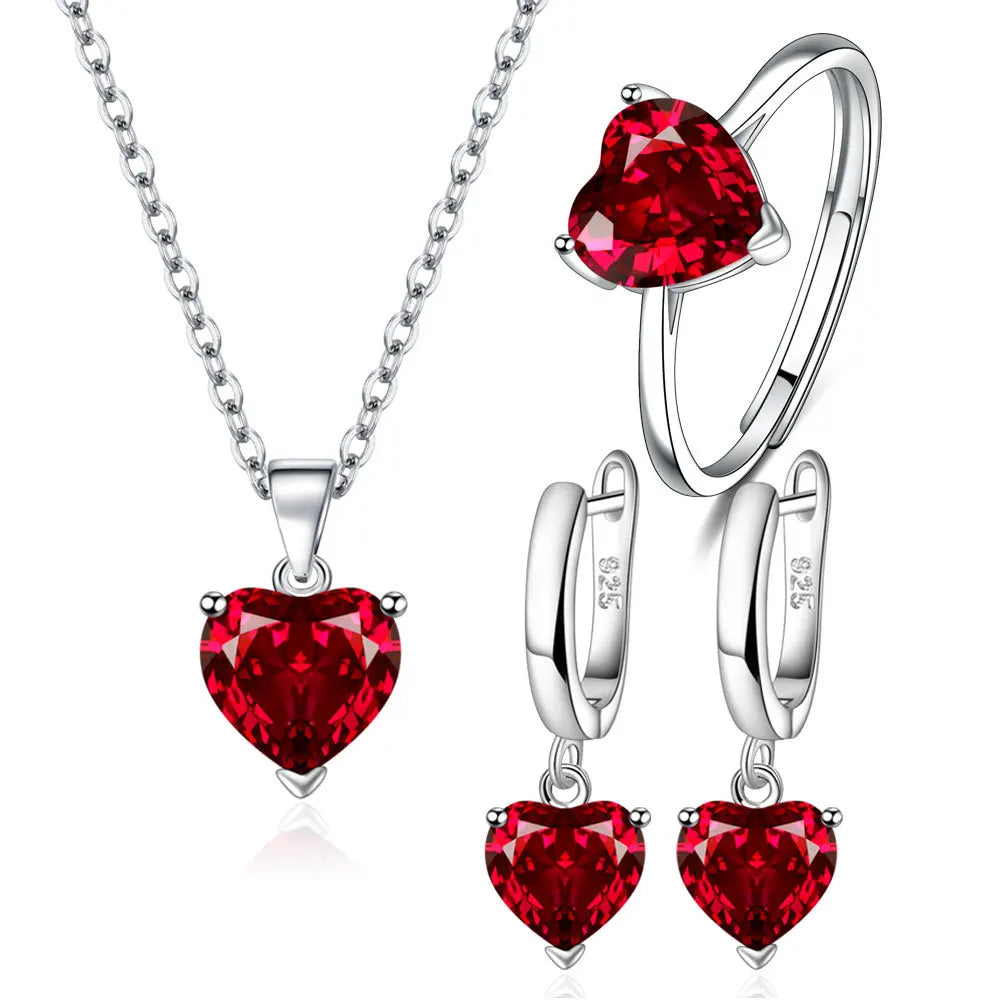 Heart Zircon Jewellery Sets