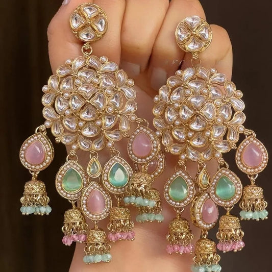 High end Polki Kundan earrings