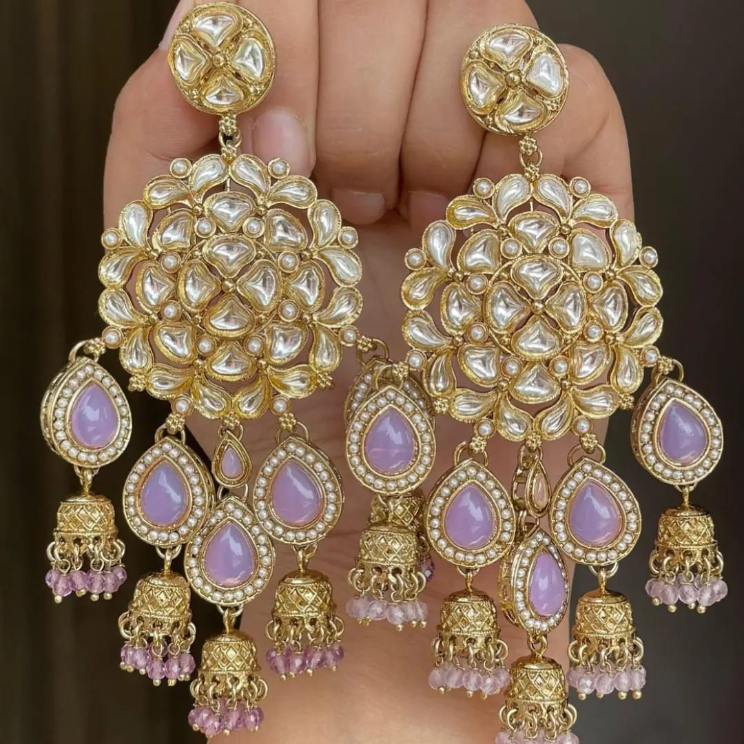 High end Polki Kundan earrings