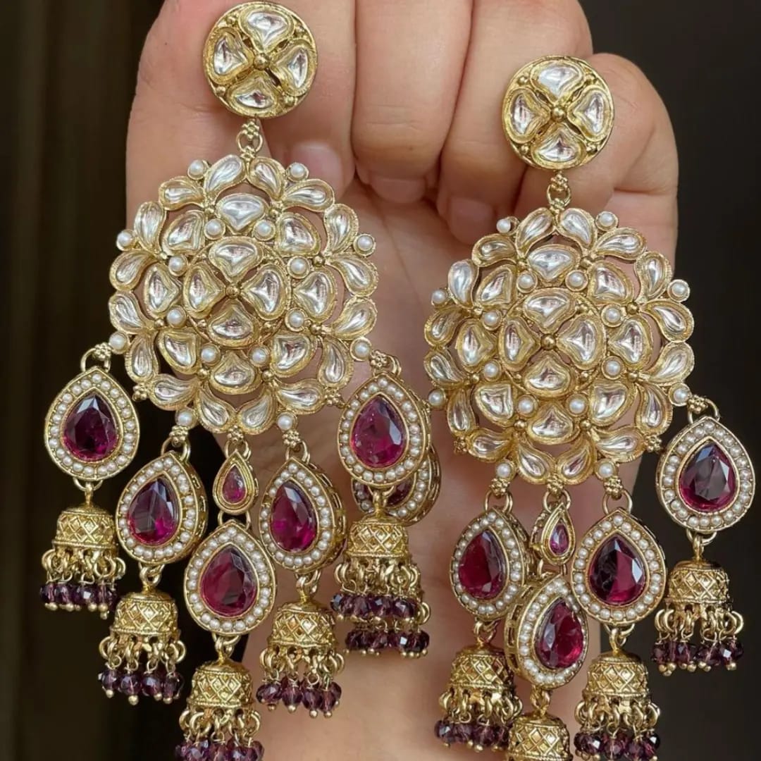 High end Polki Kundan earrings