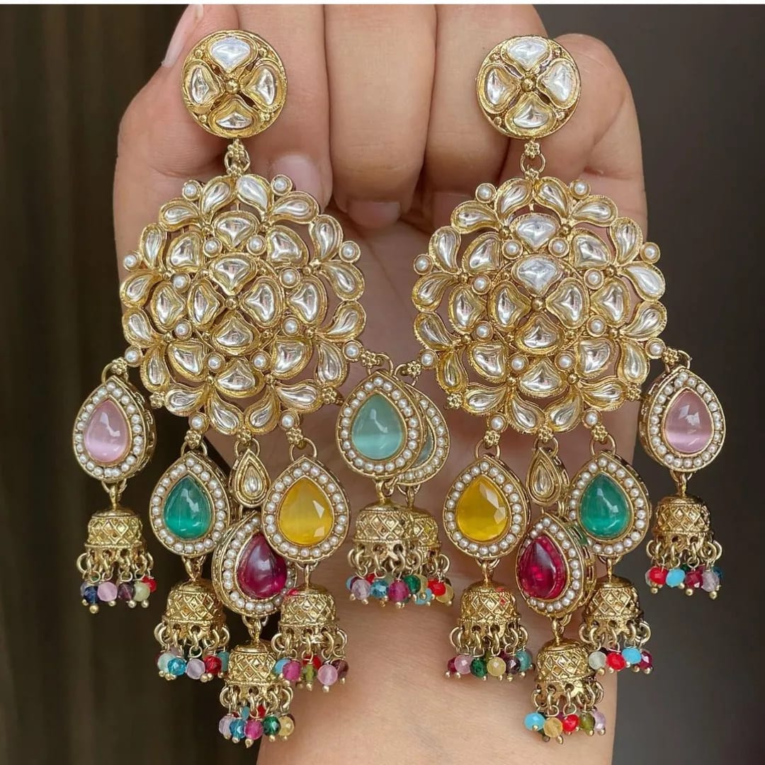 High end Polki Kundan earrings