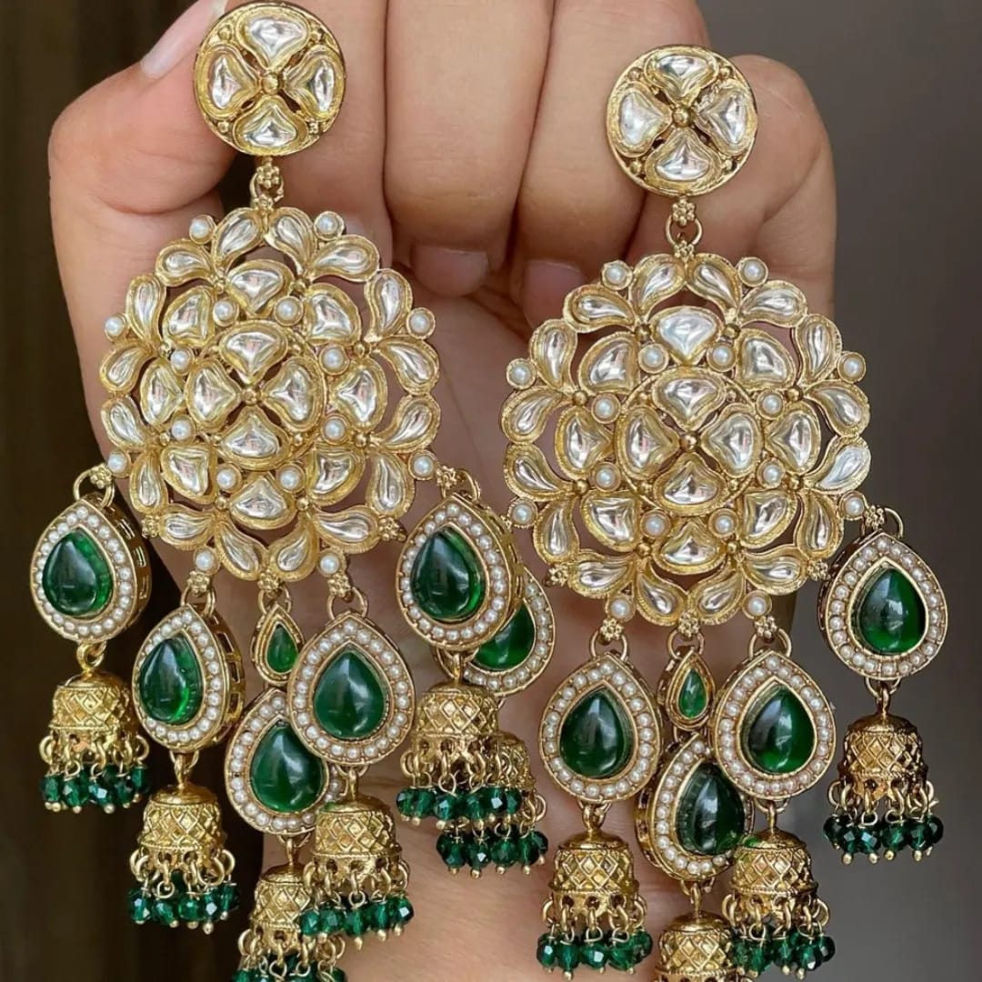 High end Polki Kundan earrings